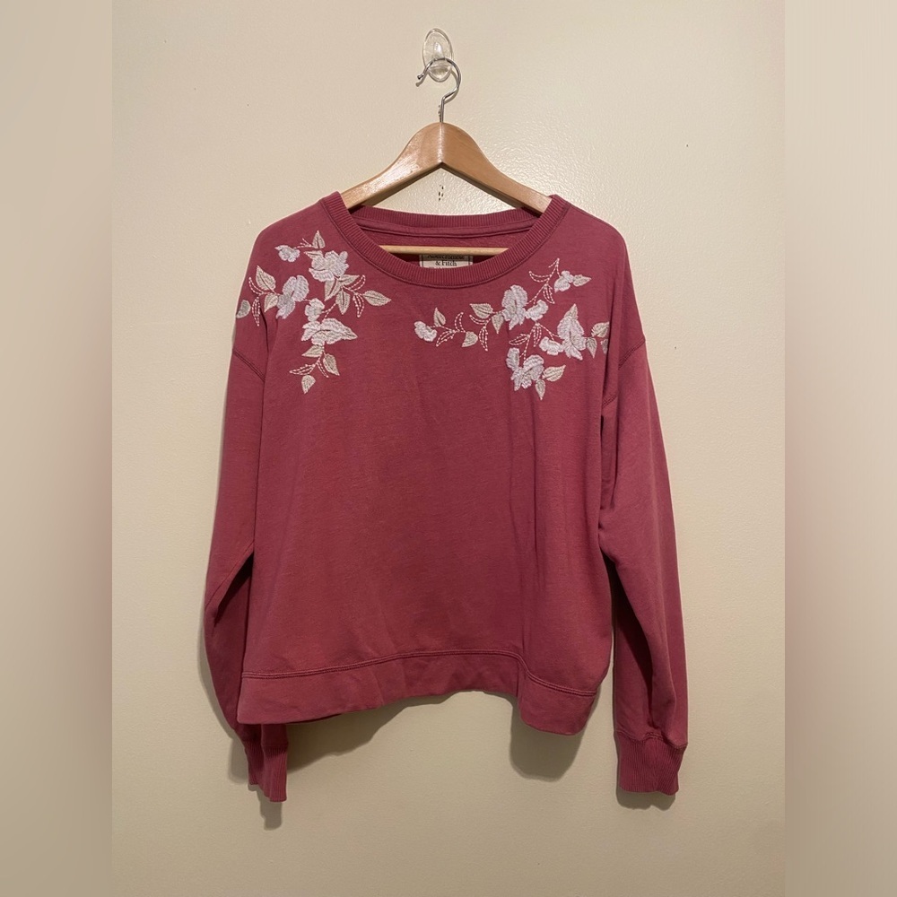 Abercrombie & Fitch Pink Floral Sweatshirt. Size L